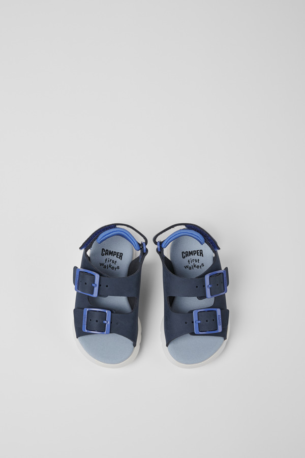 CAMPER Oruga - Sandals For First Walkers - Blue, Size 24, Smooth Leather