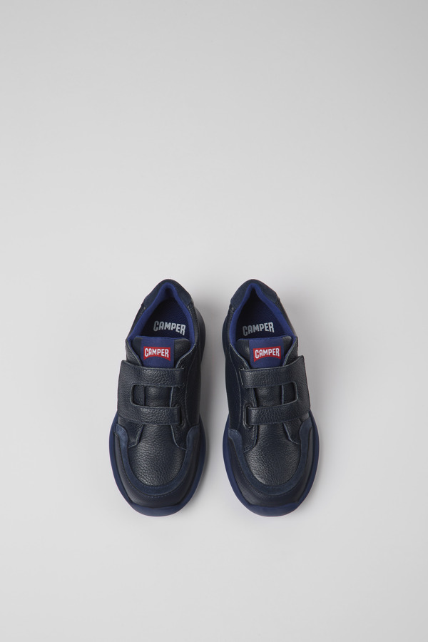 CAMPER Driftie - Sneaker Per Bimbe - Blu, Taglia 32, Pelle Liscia/Tessuto In Cotone