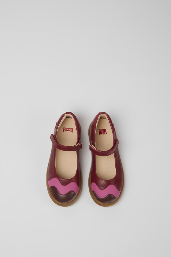 CAMPER Twins - Ballerinas For Girls - Burgundy,Pink, Size 25, Smooth Leather