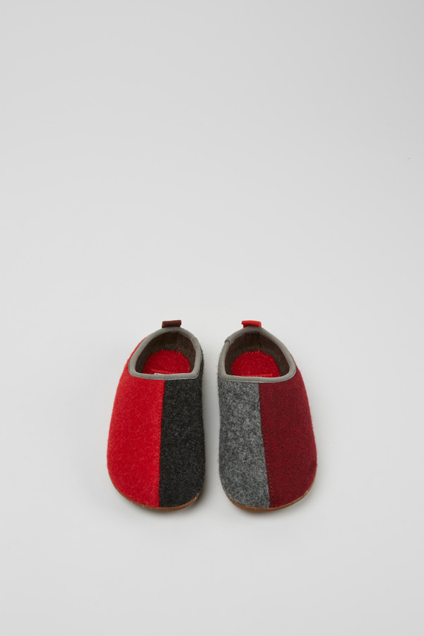 CAMPER Twins - Slippers For Girls - Grey,Red,Burgundy, Size 27, Cotton Fabric