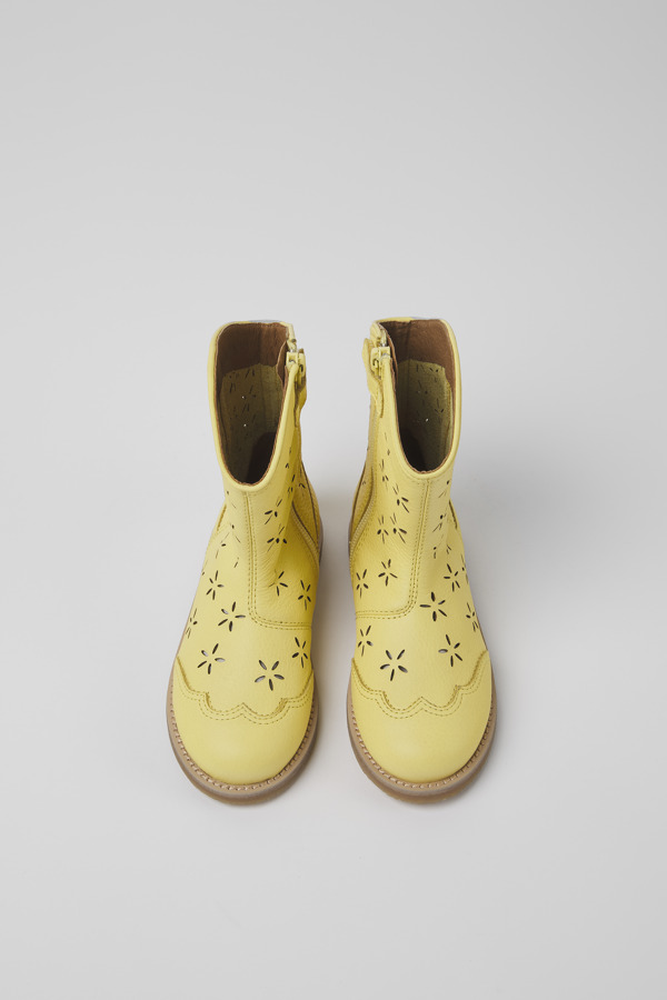 CAMPER Savina - Botas Para Niñas - Amarillo, Talla 27, Piel Lisa