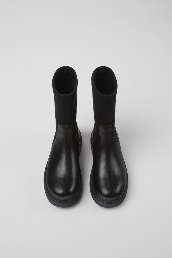 CAMPER Norte - Stiefel Für Mädchen - Schwarz, Größe 27, Glattleder/Textile