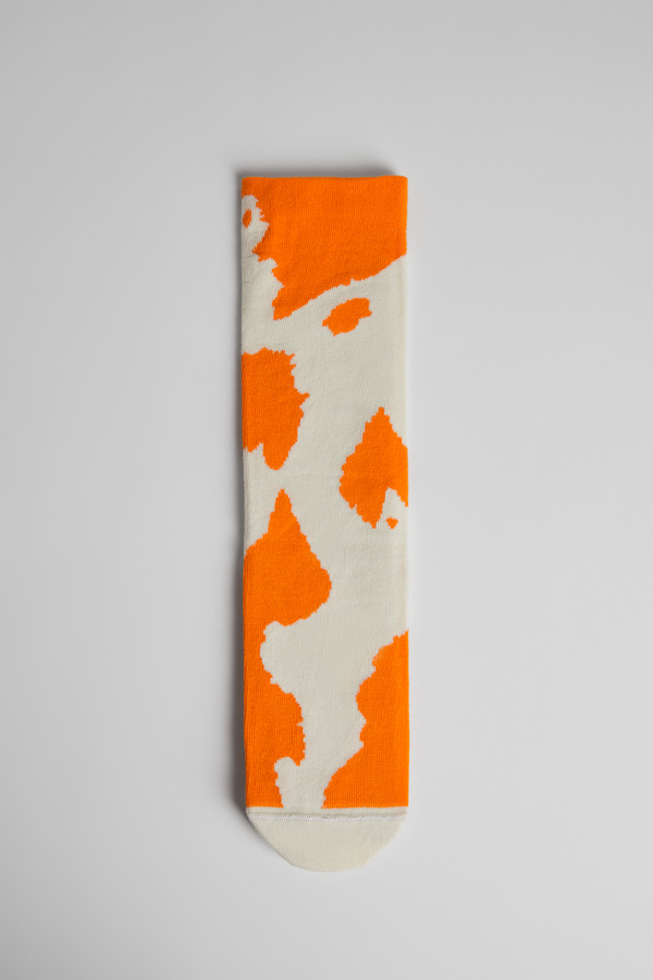 CAMPERLAB Spandalones Sox - Unisex Socks - Orange,White, Size L, Cotton Fabric