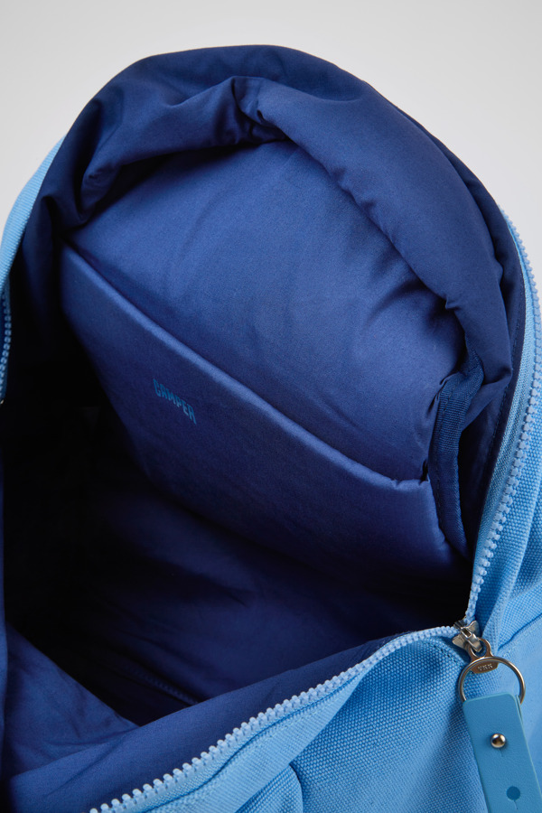 CAMPER Ado - Unisex Backpacks - Blue, Size , Cotton Fabric/Smooth Leather