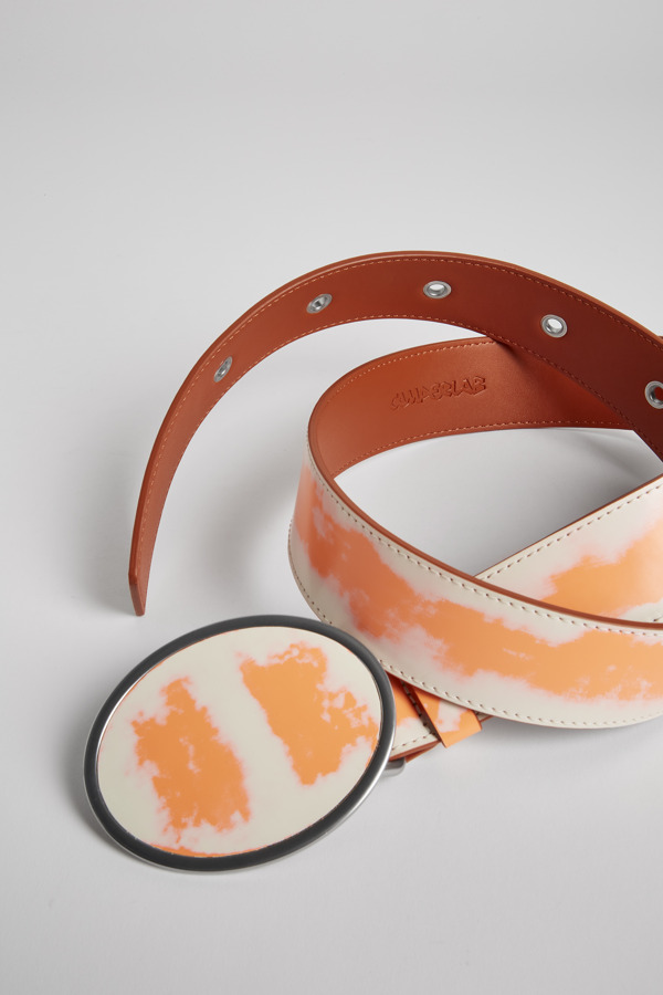 CAMPERLAB Spandalones - Unisex Belts - White,Orange, Size , Smooth Leather