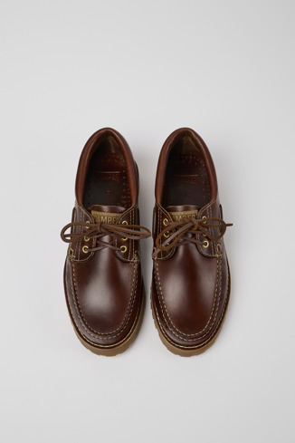 Overhead view of Nautico Brown boat shoe for men