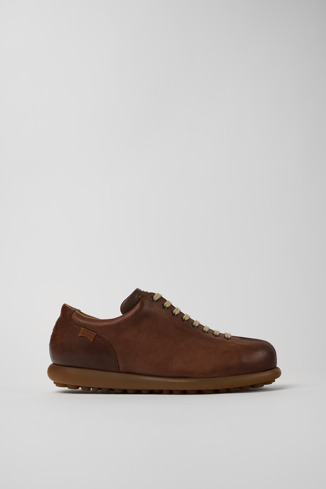 Side view of Twins Multicolored leather shoe for men