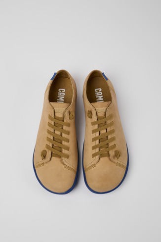 Overhead view of Peu Brown nubuck shoes for men
