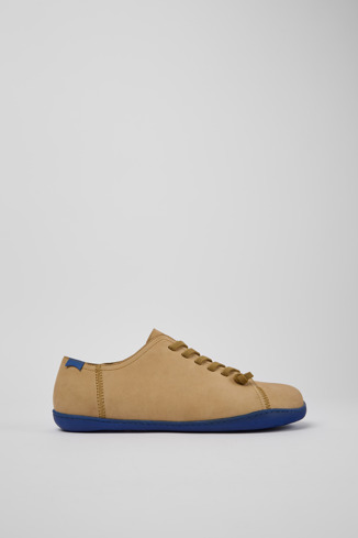 Side view of Peu Brown nubuck shoes for men