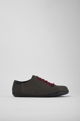 Side view of Peu Gray nubuck shoes for men
