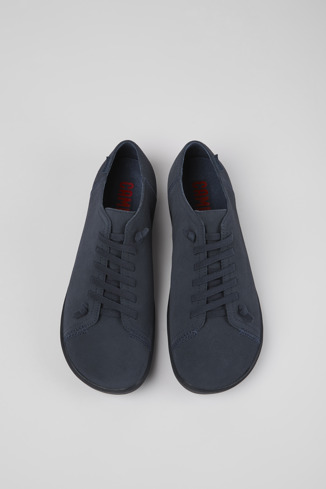 Overhead view of Peu Blue nubuck shoes for men
