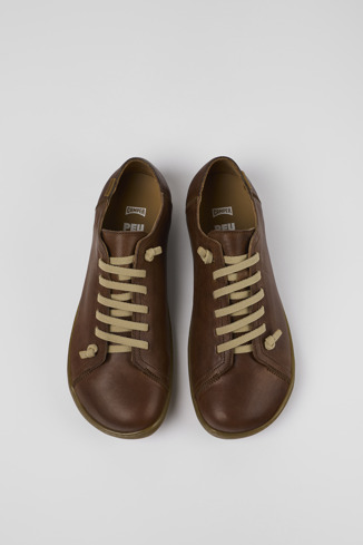 Overhead view of Peu Brown Leather Shoes for Men
