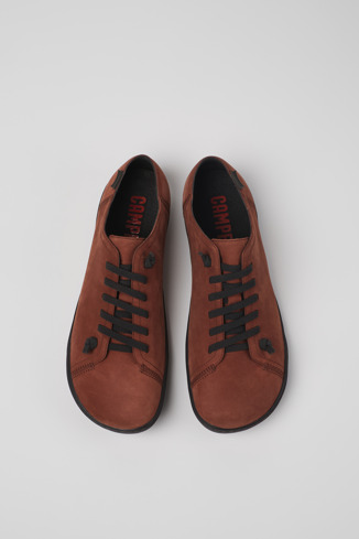 Overhead view of Peu Burgundy nubuck shoes for men