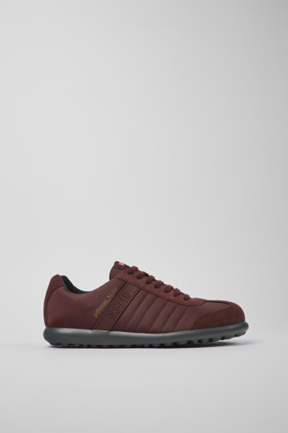 Side view of Pelotas XLite Burgundy textile and nubuck shoes for men