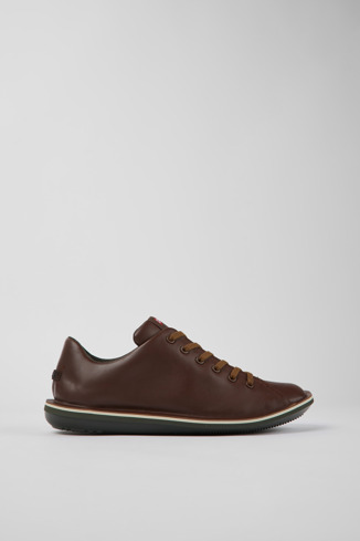 Side view of Beetle Brown leather shoes for men