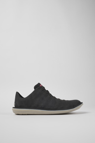 Side view of Beetle Gray Nubuck Low Sneaker for Men