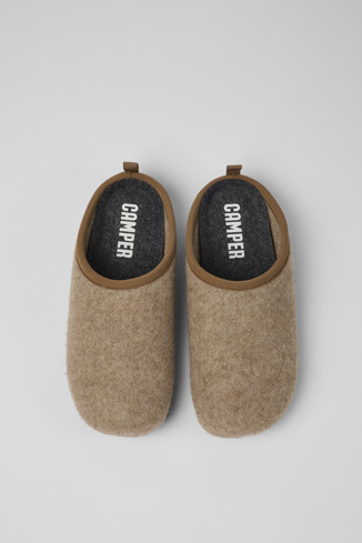 Overhead view of Wabi Brown Slippers for Men