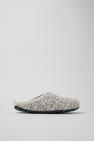 Side view of Wabi White and black Slippers for Men