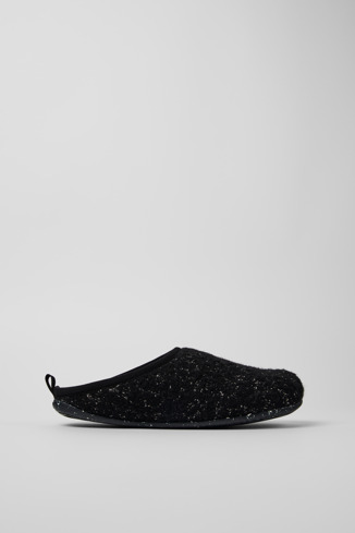 Side view of Wabi Black and white Slippers for Men