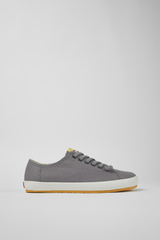 Side view of Peu Rambla Gray Textile Sneaker for Men