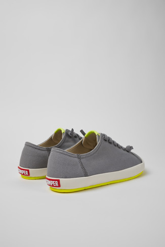 Back view of Peu Rambla Gray Recycled Cotton Sneakers for Men.