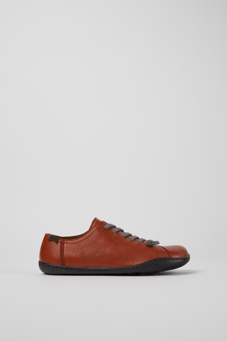 Side view of Peu Burgundy leather shoes for women