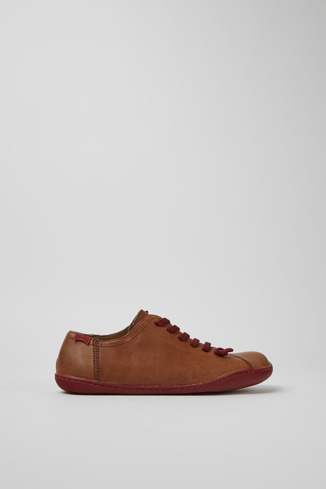 Side view of Peu Brown leather shoes for women