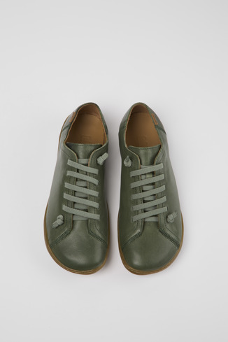 Overhead view of Peu Green leather shoes for women