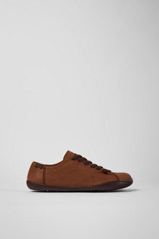 Side view of Peu Brown leather shoes for women