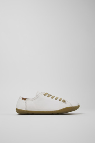 Side view of Peu White Leather Shoes for Women