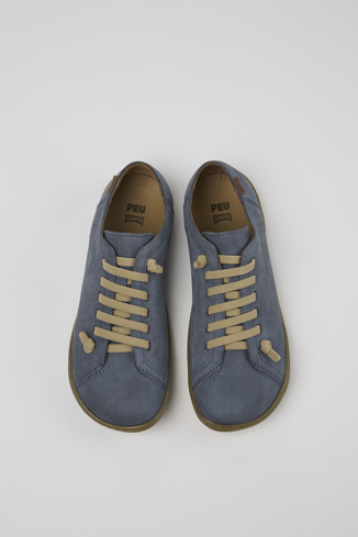 Overhead view of Peu Blue Nubuck Shoes for Women