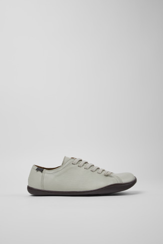 Side view of Peu Gray Leather Shoes for Women