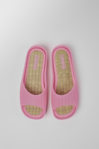 Overhead view of Wabi Pink monomaterial sandals for women