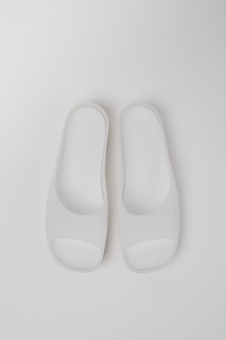 Overhead view of Wabi White monomaterial sandals for women
