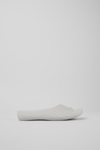 Side view of Wabi White monomaterial sandals for women