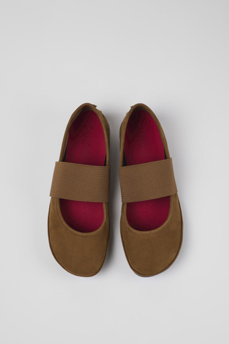 Overhead view of Right Brown Nubuck Mary Jane for Women