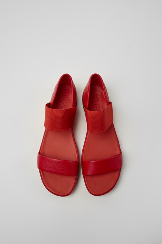 Alternative image of 21735-082 - Right - Red leather sandals for women
