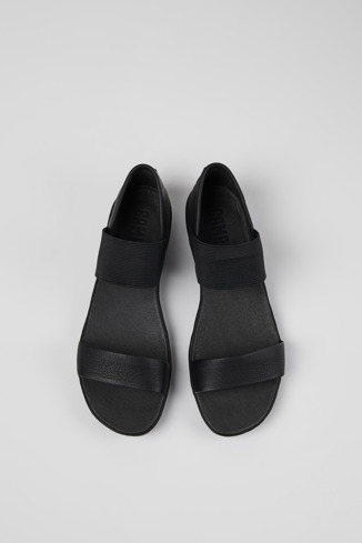 Right Sandales en cuir noir pour femme