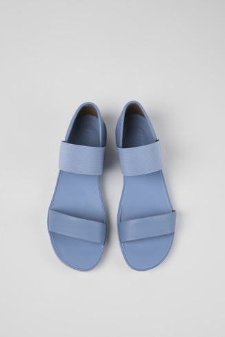 Right Niebieskie skórzane sandały damskie