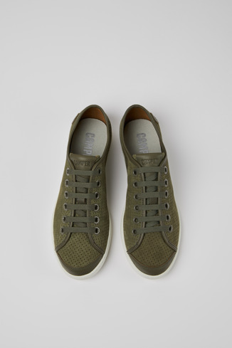 Alternative image of 21815-074 - Uno - Green nubuck and leather sneakers for women