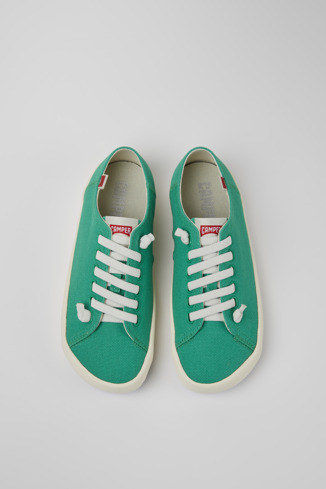 Overhead view of Peu Rambla Green recycled cotton sneakers for women