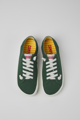 Overhead view of Peu Rambla Green textile sneakers for women