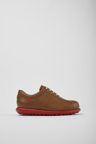 Side view of Pelotas Brown leather shoes for women