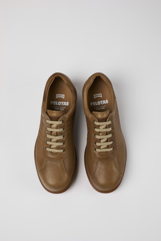Overhead view of Pelotas Brown Leather Shoe for Women