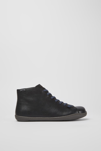 Side view of Peu Black ankle boot for men