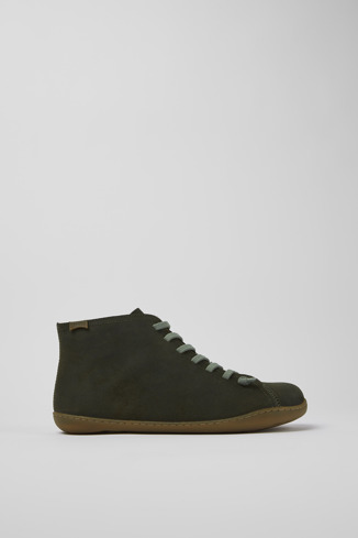 Side view of Peu Green-gray nubuck ankle boots for men