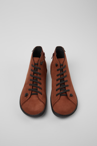 Overhead view of Peu Red nubuck ankle boots for men