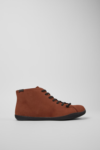 Side view of Peu Red nubuck ankle boots for men