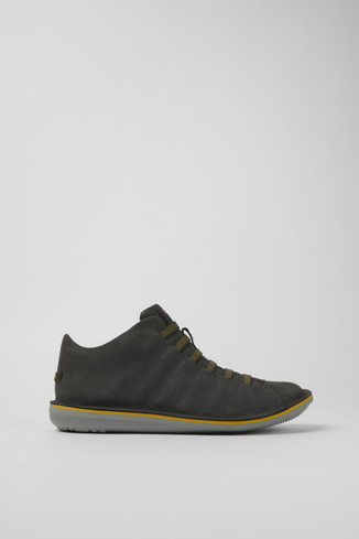 Side view of Beetle Dark gray nubuck ankle boots for men