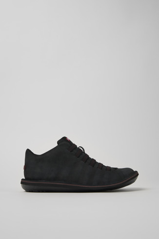 Side view of Beetle Black leather sneakers